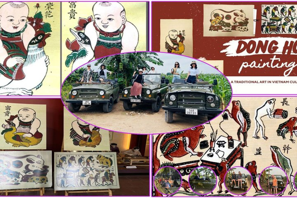 Jeep Countryside Tour to Dong Ho Folk Painting Village from Hanoi