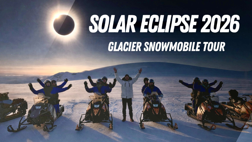 Glacier Snowmobile Solar Eclipse Tour 2026 with Pick Up