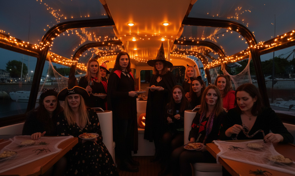 Lisbon Private Boat Cruise for Halloween Night with a DJ
