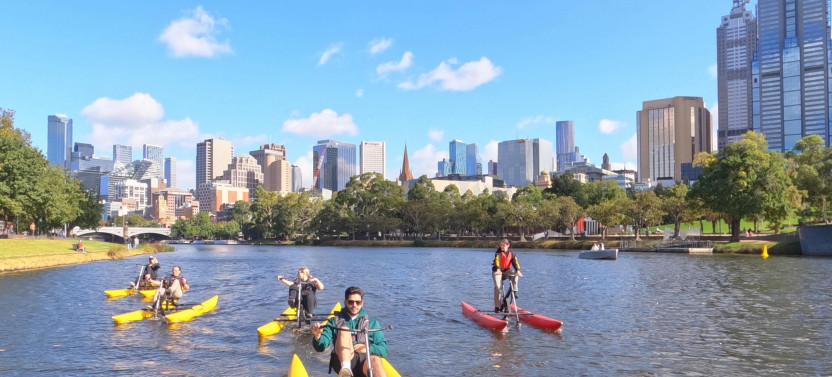 Guided Melbourne Yarra River Extended Waterbike Tour
