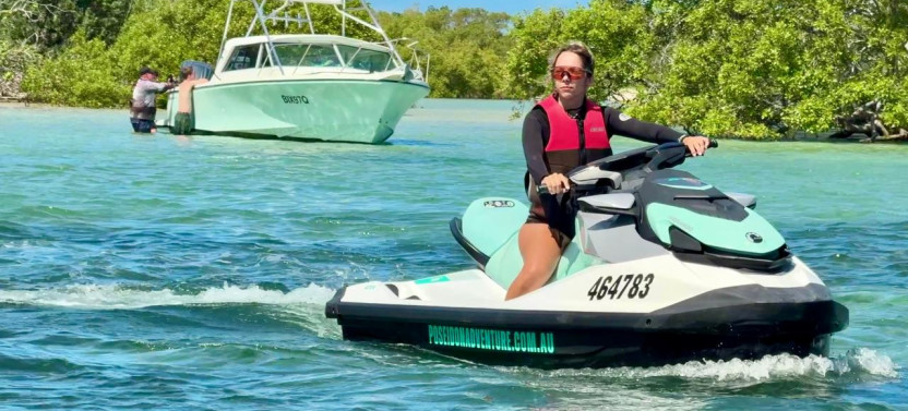 Moreton Bay Jet Ski Safari to Kooringal Island from Brisbane