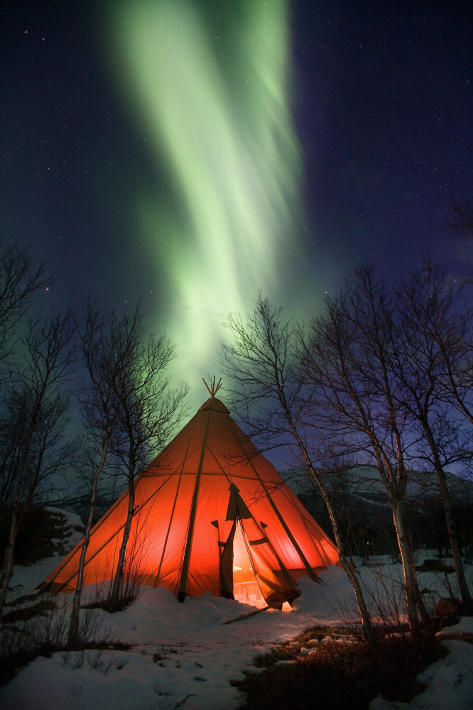 Northern Lights Husky Sled Tour with Arctic Campfire Break