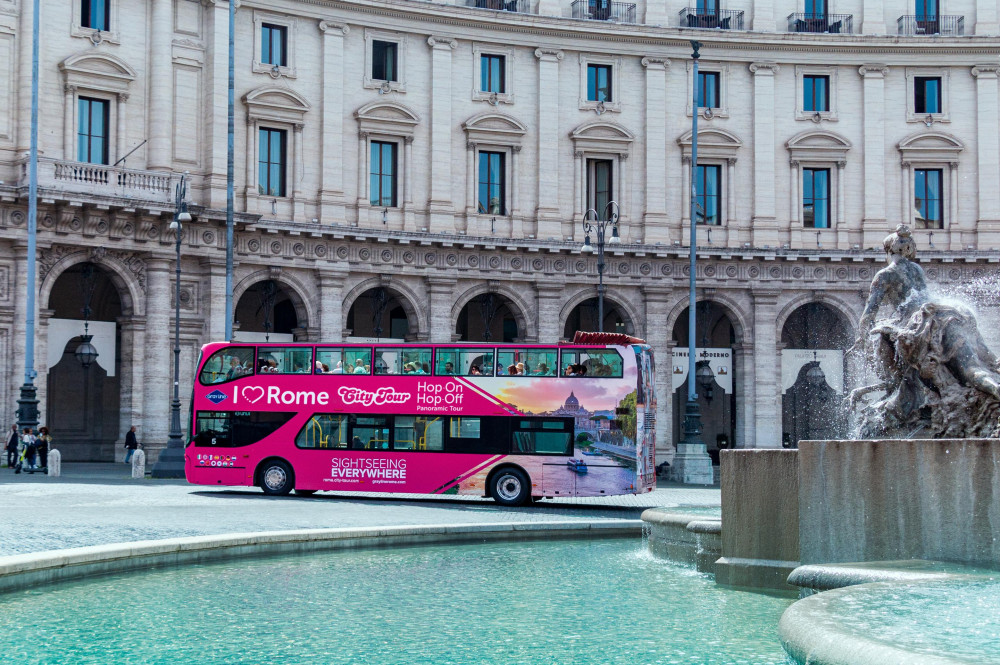 Half Day - Hop on Hop off: Open Bus - The Pink I Love Rome Experience