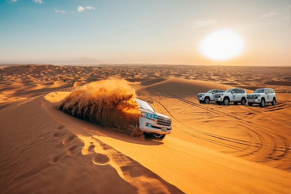 4 Hours Dubai Desert Experience: Camel Ride, Sandboard  & Falcon Photo