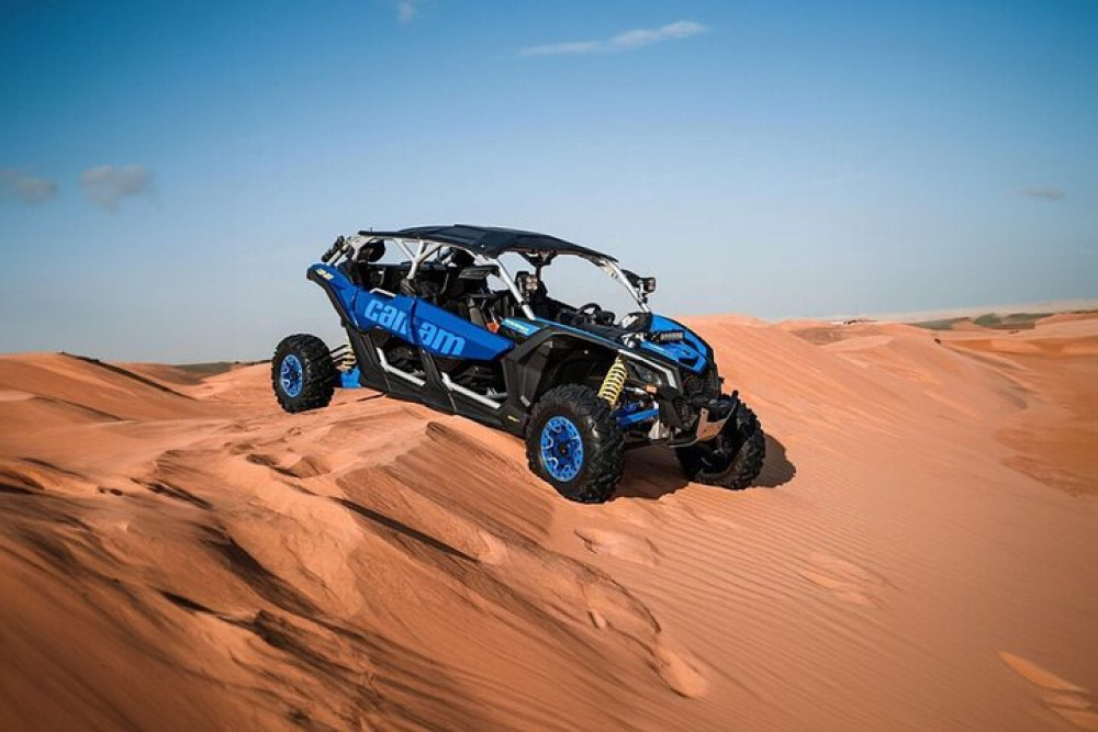 Can-Am Buggy Lahbab With Camel Ride, Sandboarding and Falcon Photo