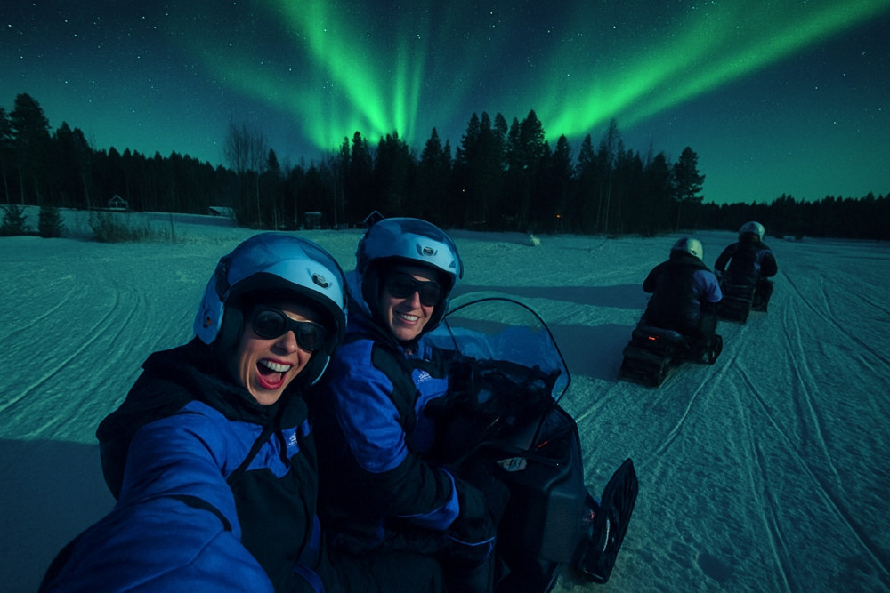 Rovaniemi: Evening Snowmobile Safari & Northern Lights – Small Group