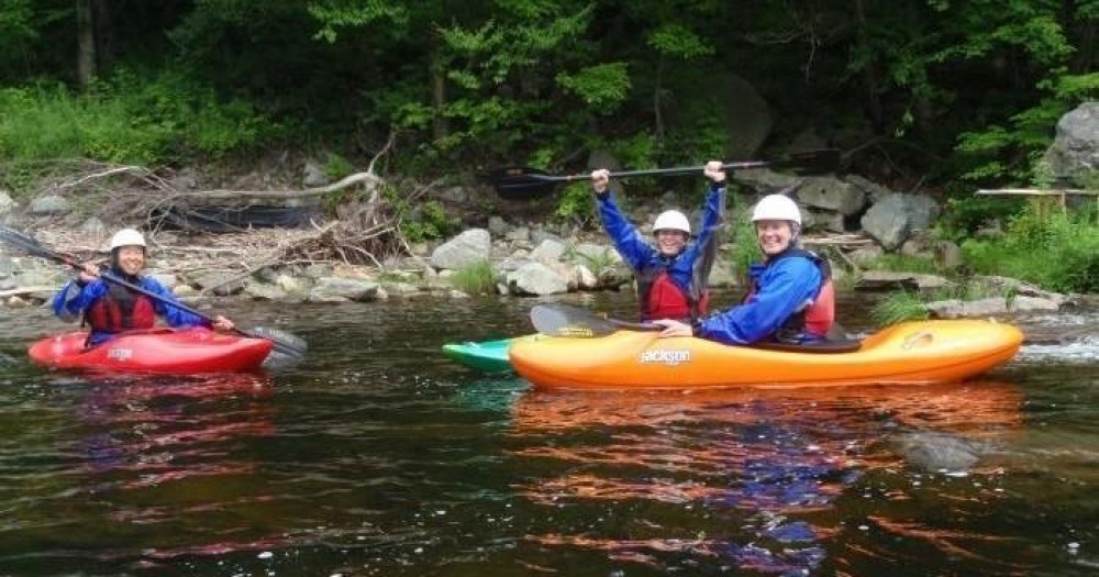 Kayak Clinic on Class II Rapids Charlemont Project Expedition