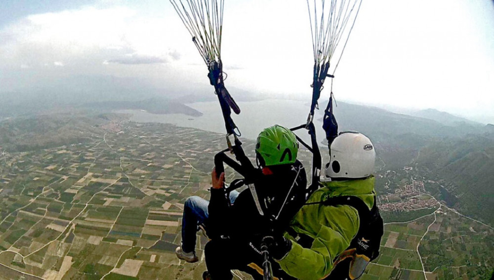 Tandem Paragliding Flight At Mt. Kaimaktsalan