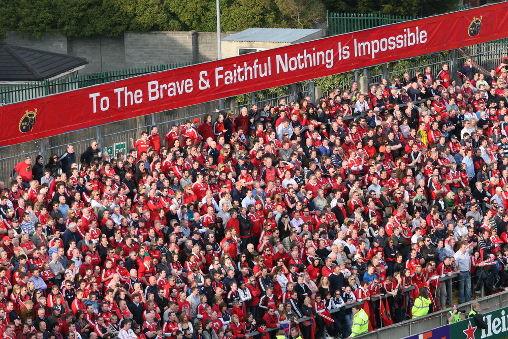 Cheering on a game at Thomond Park is a fun thing to do in Ireland