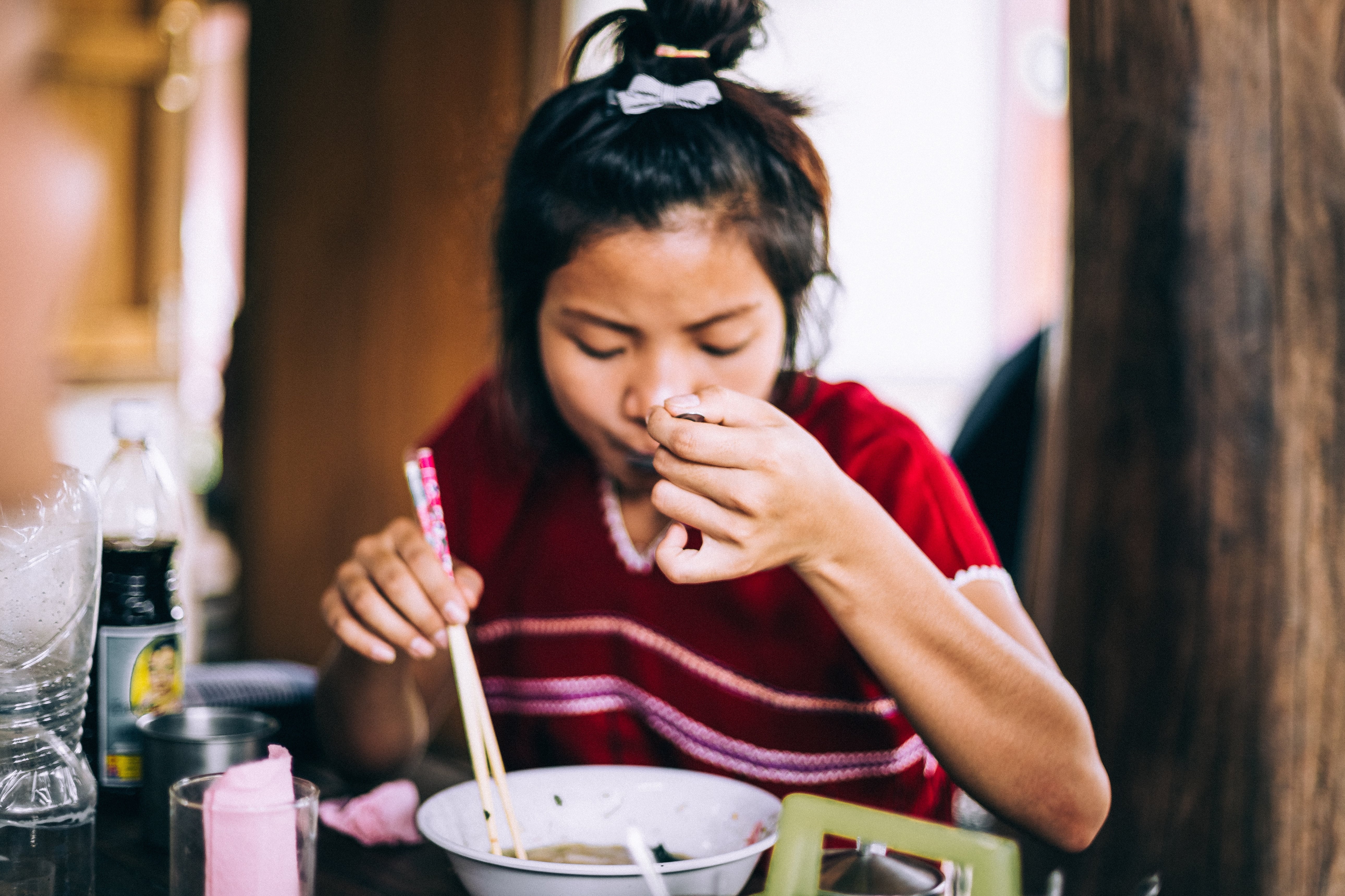 Slurping ramen in Japan