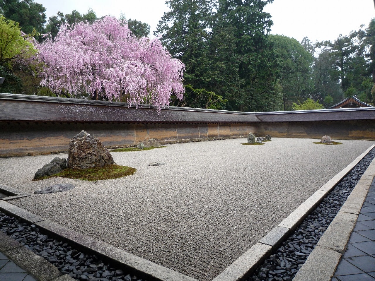 Zen garden at Ryoanji Temple in Kyoto, Japan