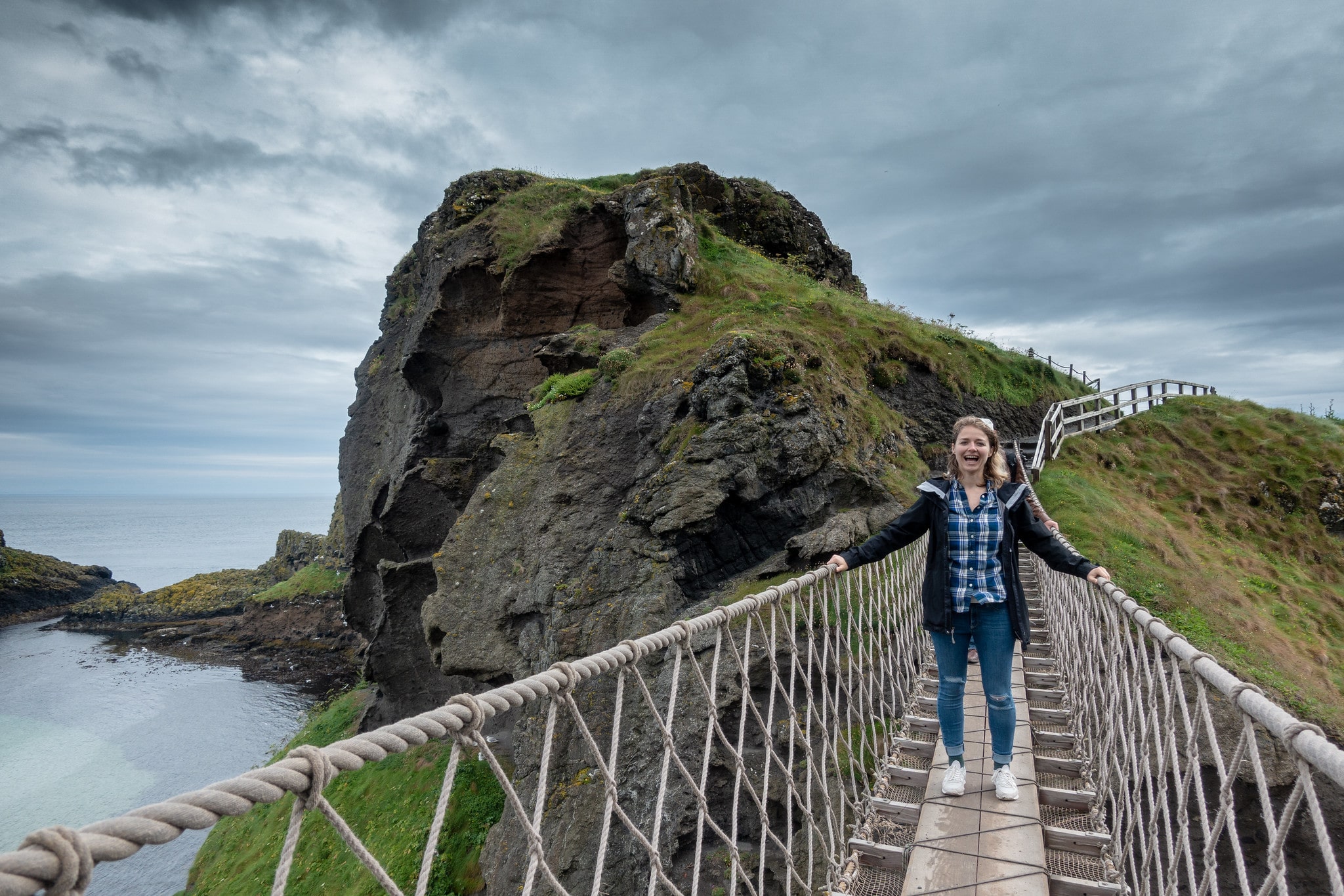 Crossing Carrick-a-Rede Rope bridge is one of the best things to do in Northern Ireland