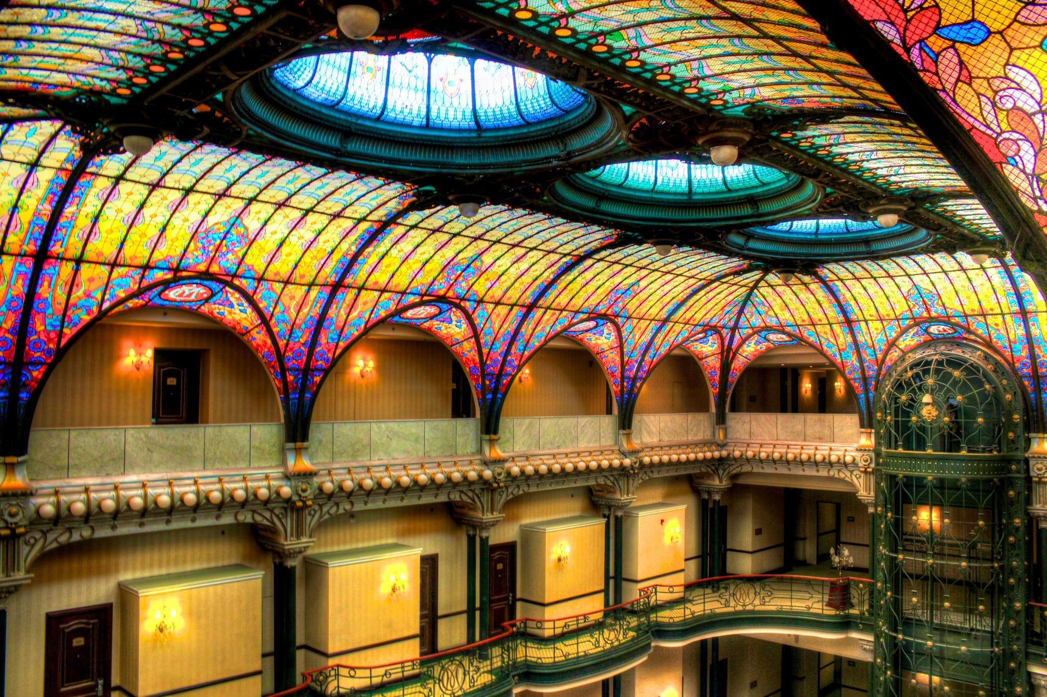 A cool thing to do in Mexico City is to peer into the lobby of the Grand Hotel de la Ciudad de Mexico