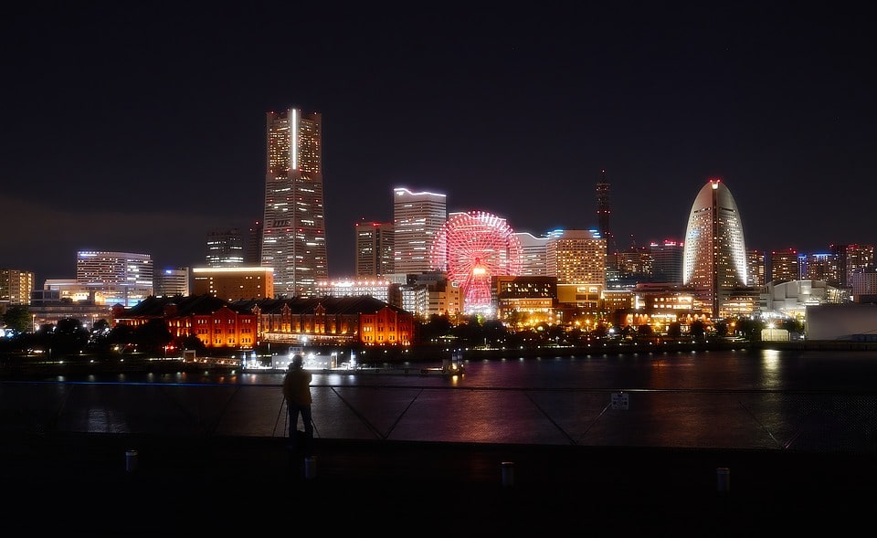 Minato Mirai skyline in Yokohama Japan