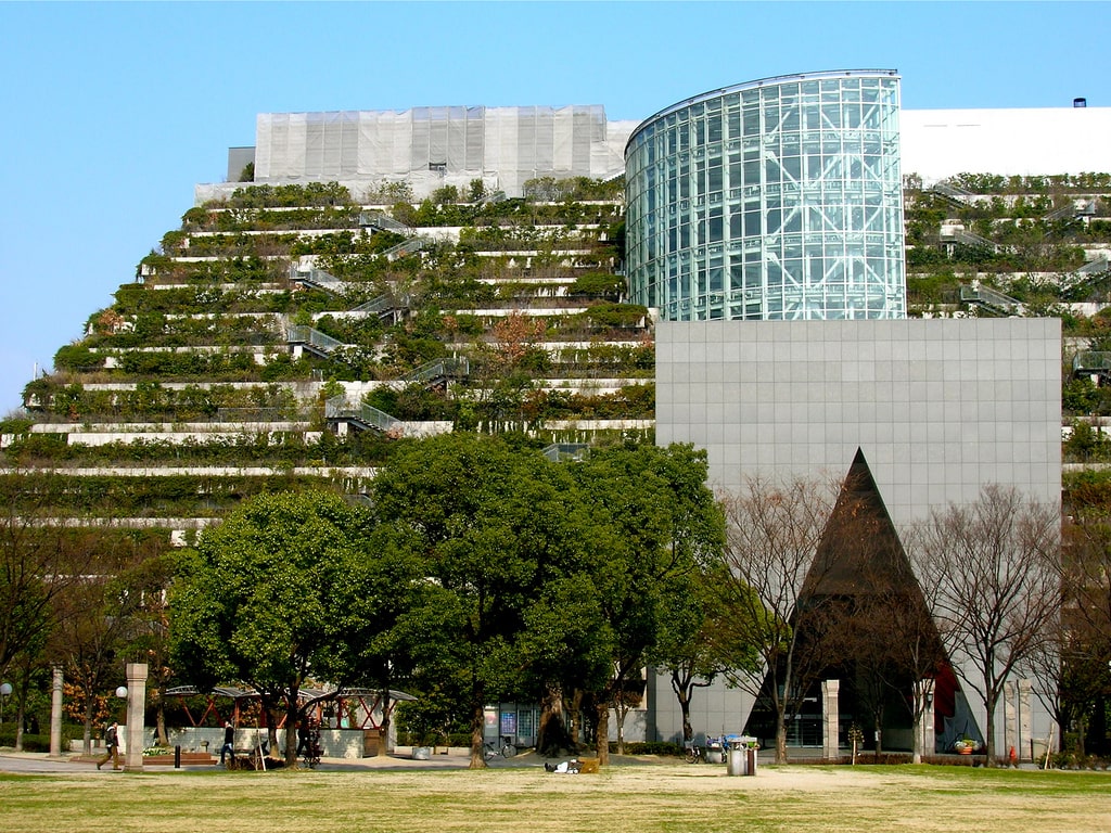 Climbing the gardens of ACROS is one of the Things to do in Fukuoka Japan