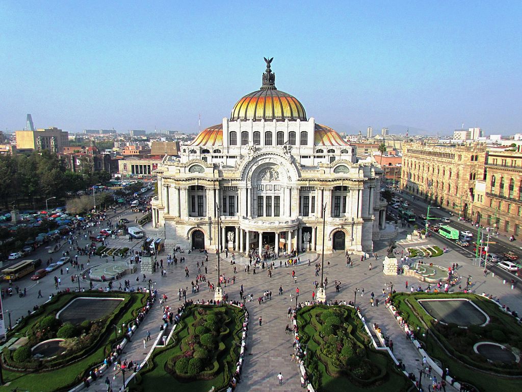 The beautiful Palacio de Bellas Artes is in the historic center of Mexico City