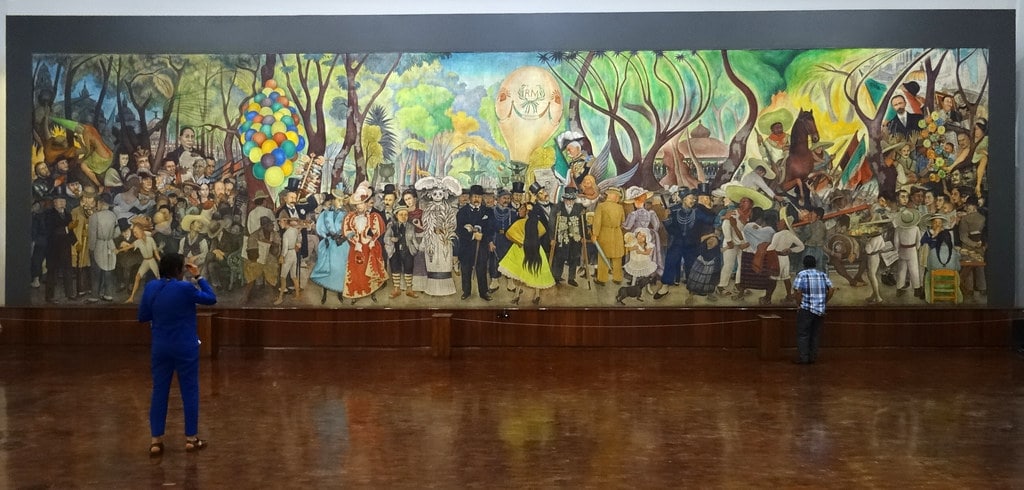 A colorful thing to do in Mexico City is enjoy Diego Rivera's murals